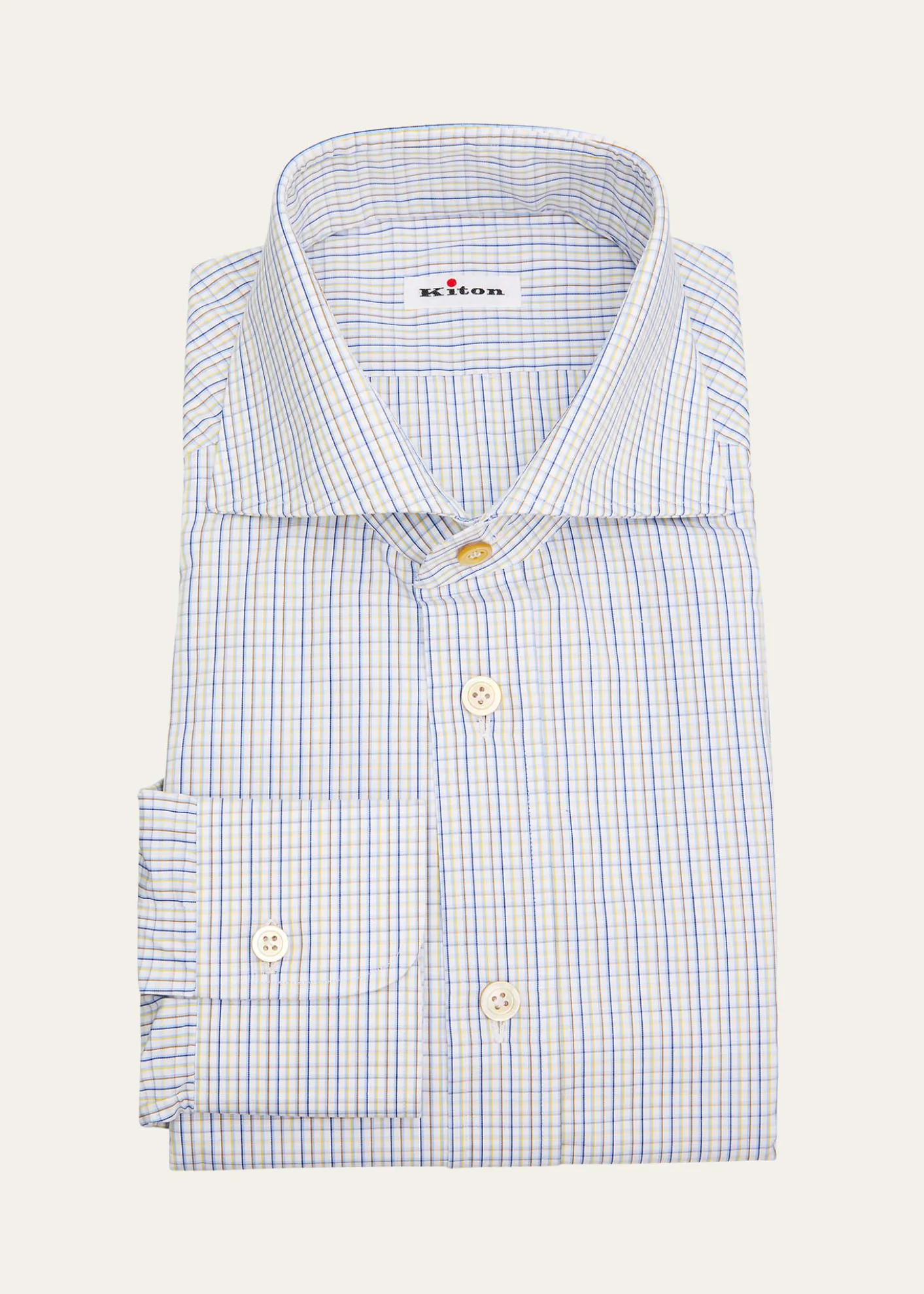 KitonMen's Cotton Graph Check Classic-Fit Dress Shirt