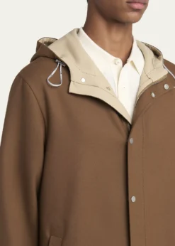 KitonMen's Cotton Hooded Overcoat