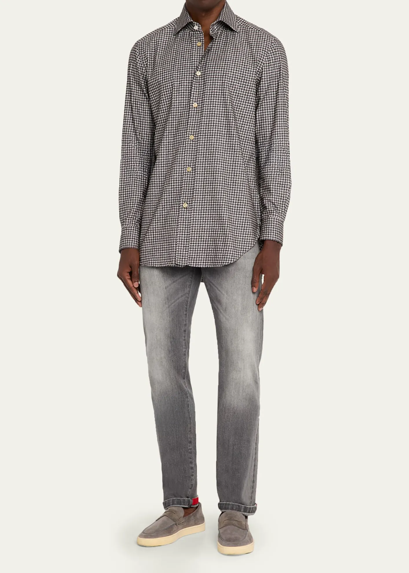 KitonMen's Cotton Houndstooth Classic-Fit Sport Shirt