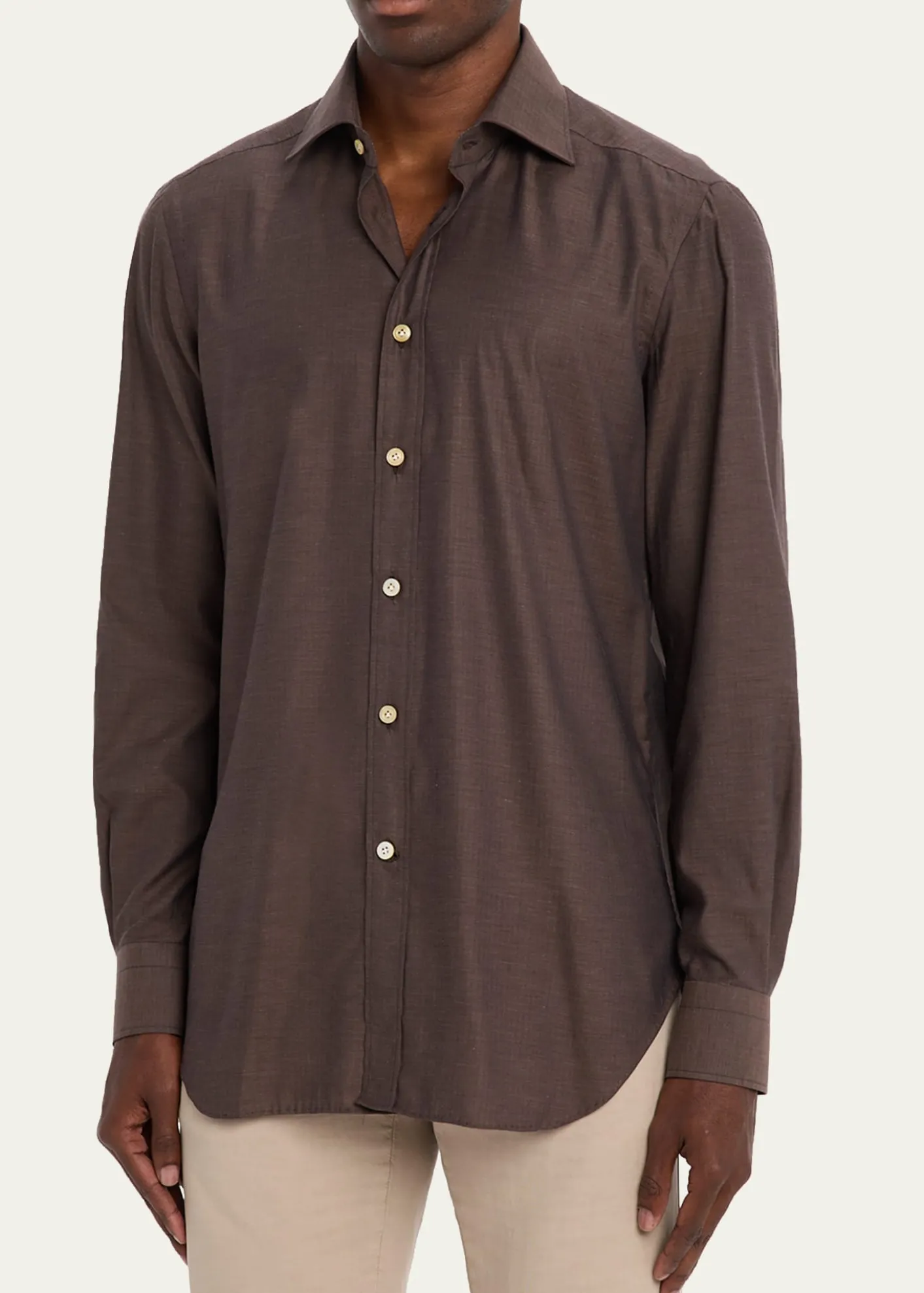 KitonMen's Cotton Micro-Herringbone Sport Shirt