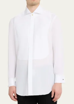 KitonMen's Cotton Pique Bib-Front Dress Shirt