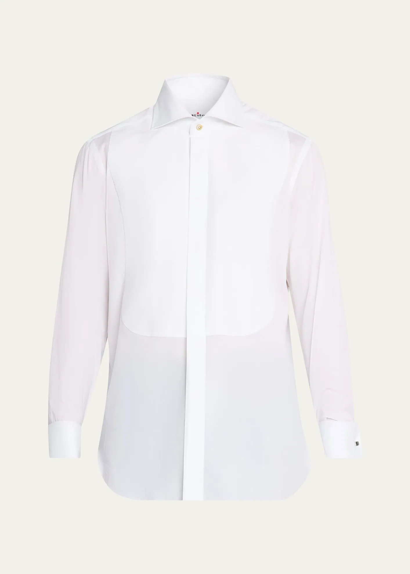 KitonMen's Cotton Pique Bib-Front Dress Shirt