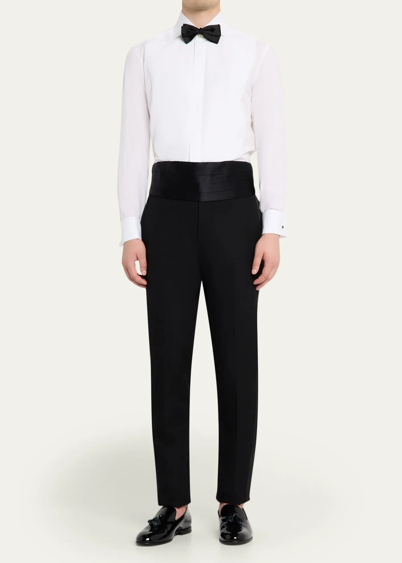 KitonMen's Cotton Pique Bib-Front Dress Shirt