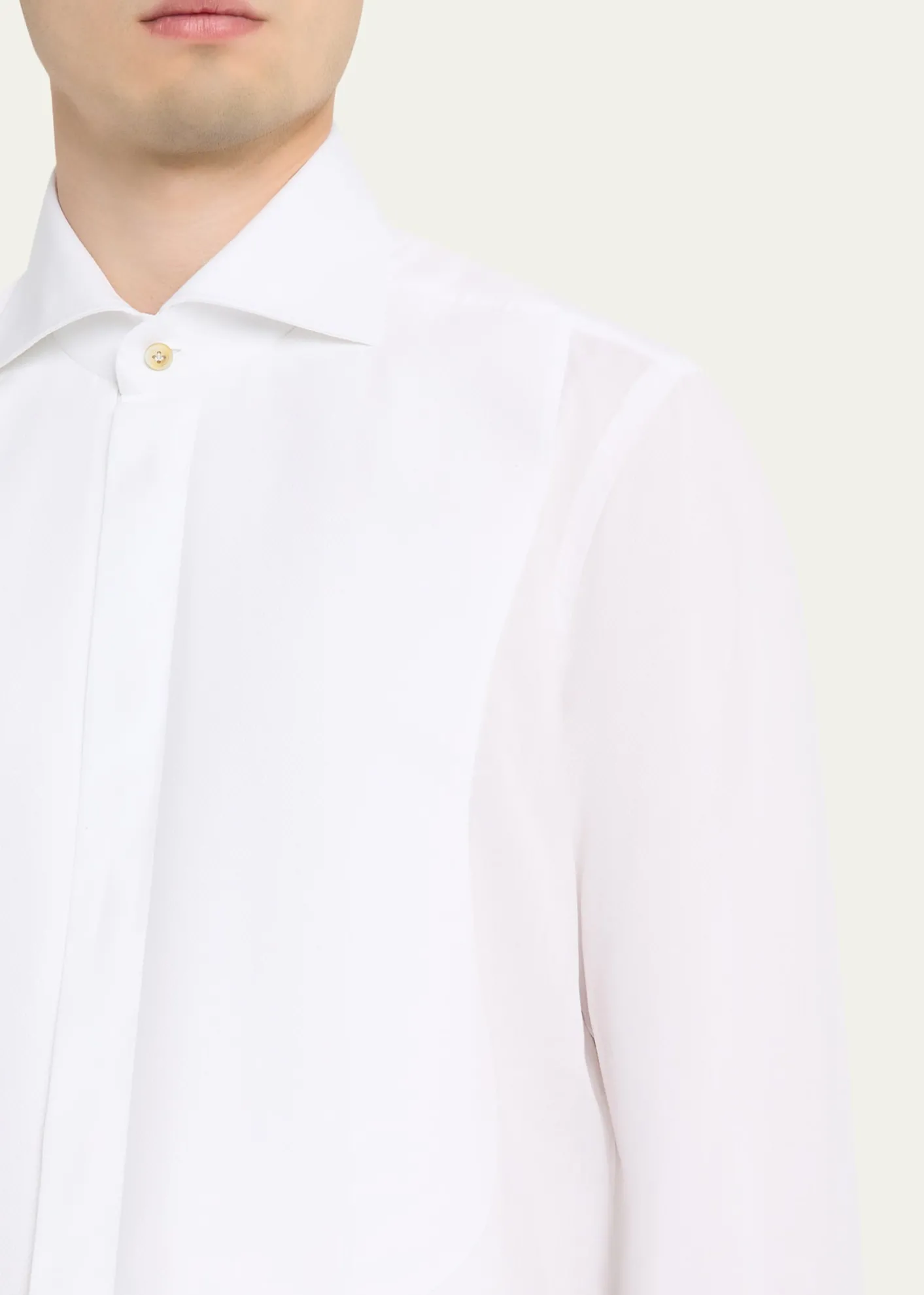 KitonMen's Cotton Pique Bib-Front Dress Shirt