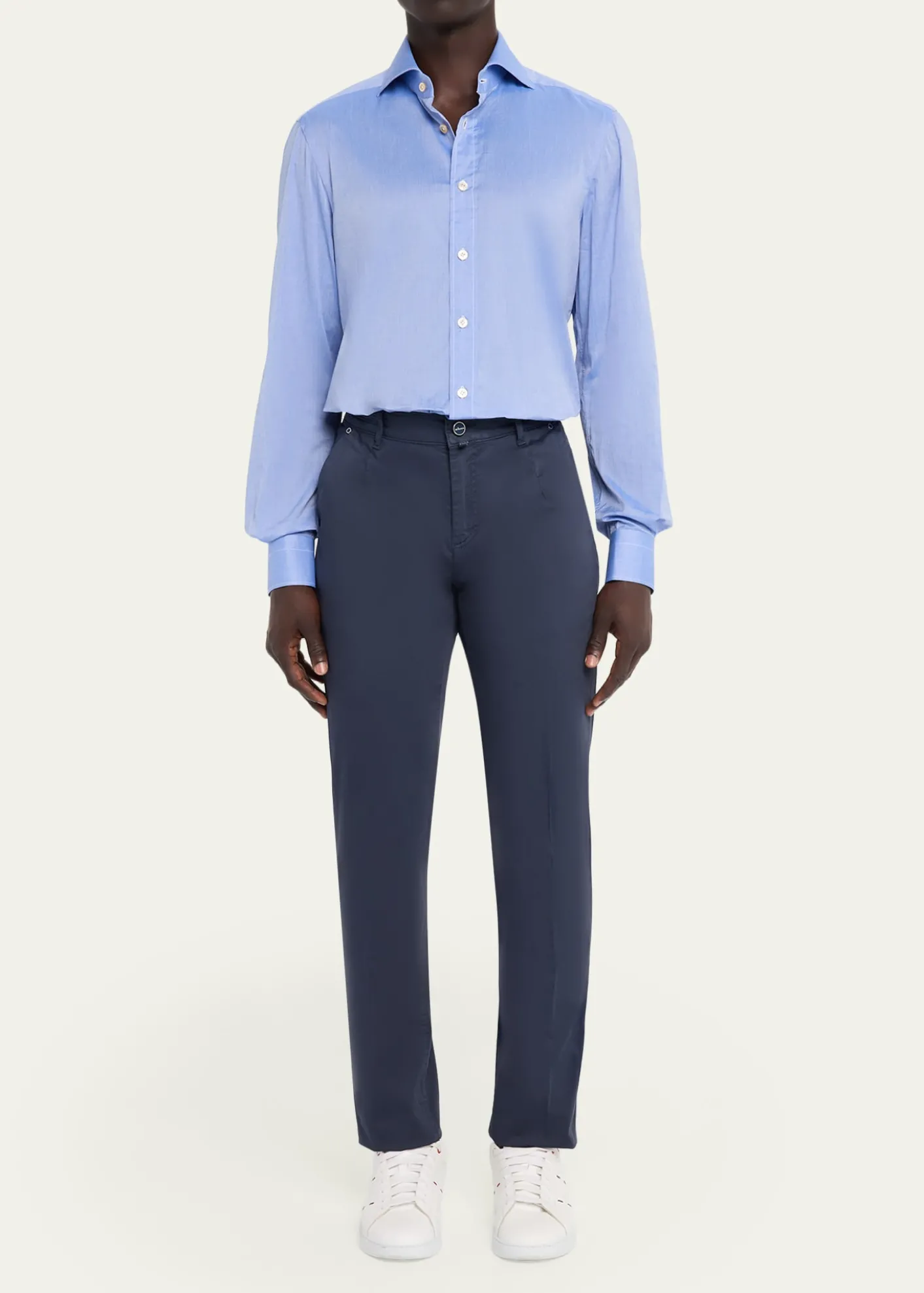 KitonMen's Cotton Poplin Slim Four-Pocket Pants