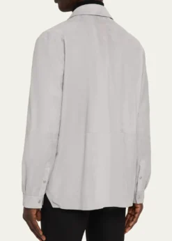 KitonMen's Cotton Snap-Placket Shirt Jacket