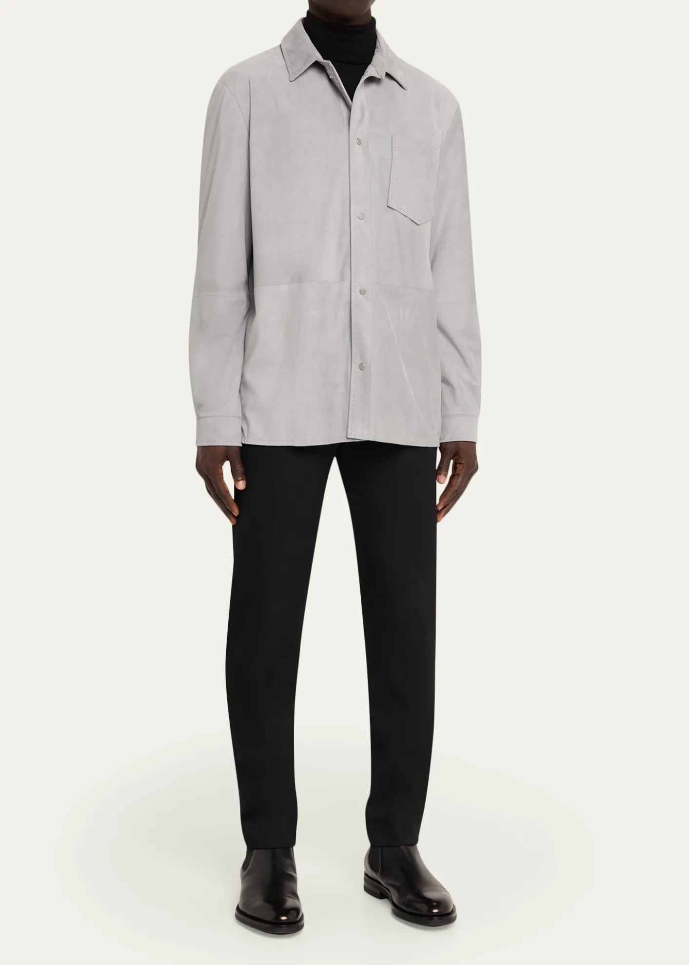 KitonMen's Cotton Snap-Placket Shirt Jacket