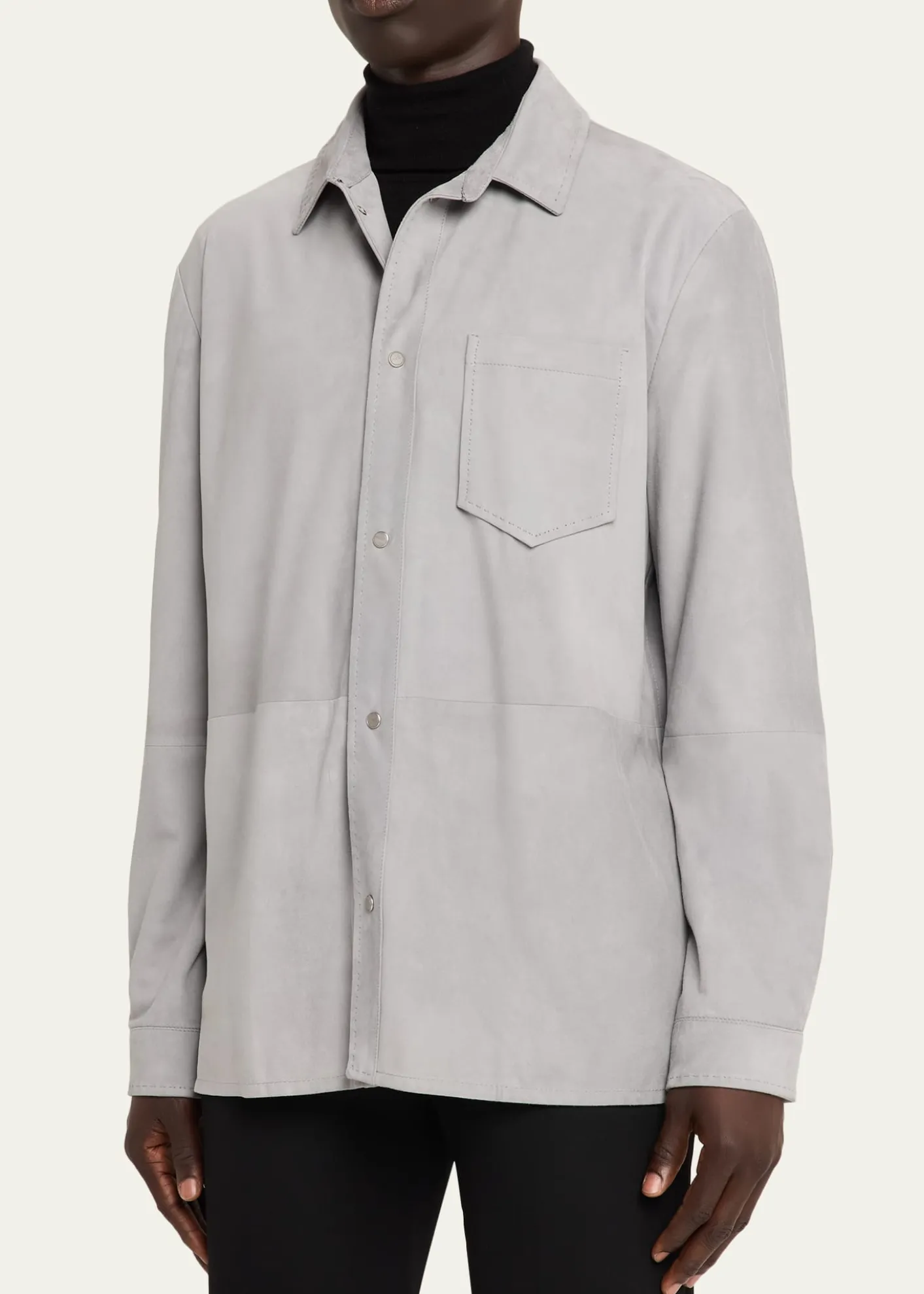 KitonMen's Cotton Snap-Placket Shirt Jacket