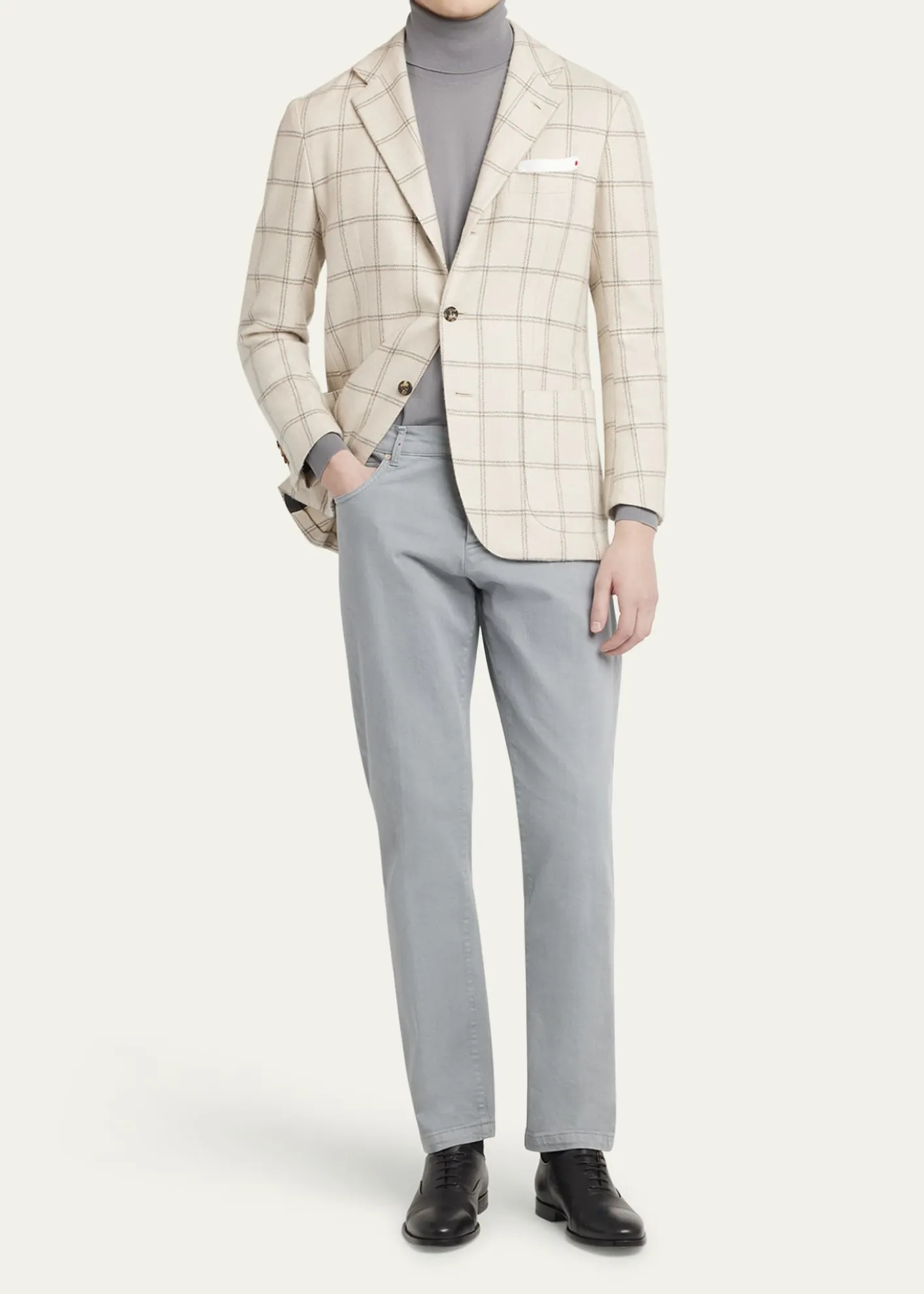KitonMen's Cotton Stretch Slim Five-Pocket Pants