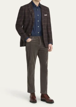 KitonMen's Cotton Stretch Straight Leg Five-Pocket Pants