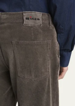 KitonMen's Cotton Stretch Straight Leg Five-Pocket Pants