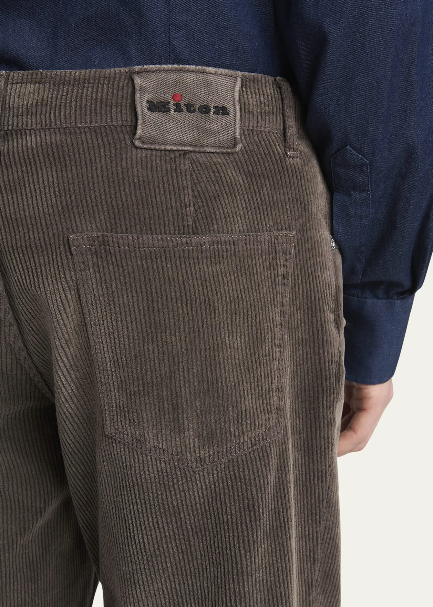 KitonMen's Cotton Stretch Straight Leg Five-Pocket Pants