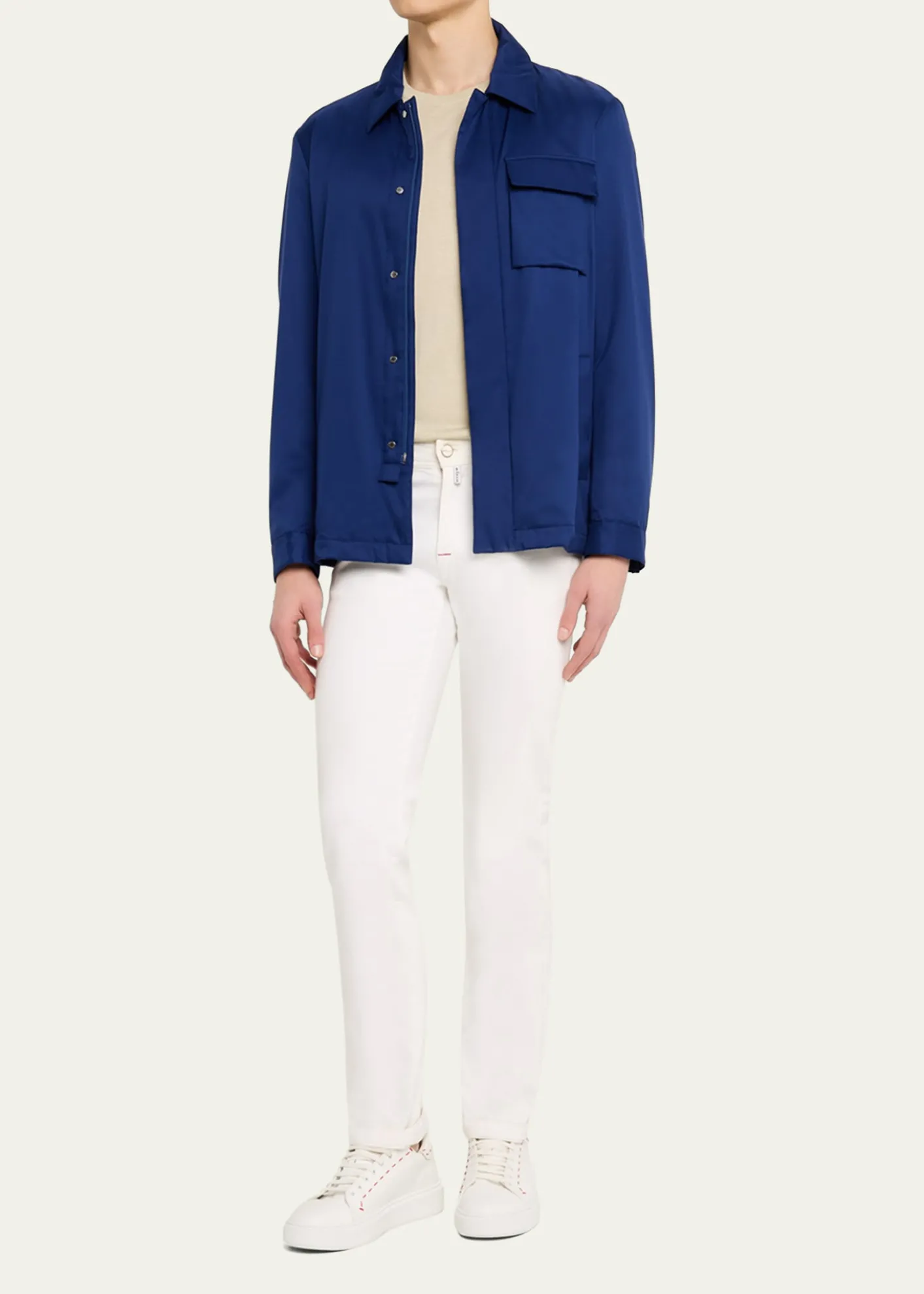 KitonMen's Covered-Zip Shirt Jacket