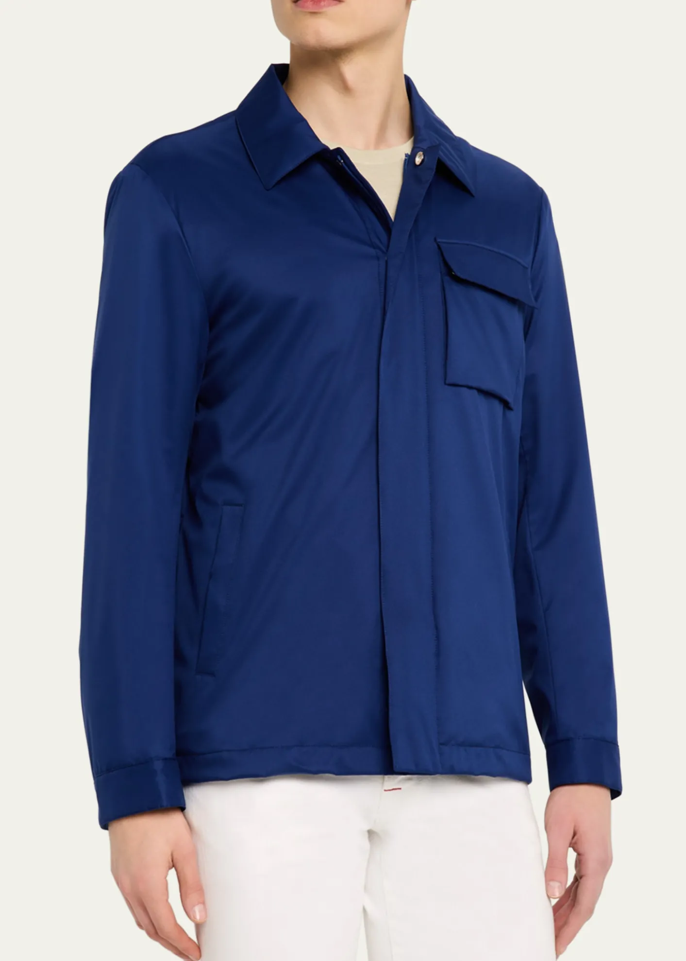KitonMen's Covered-Zip Shirt Jacket