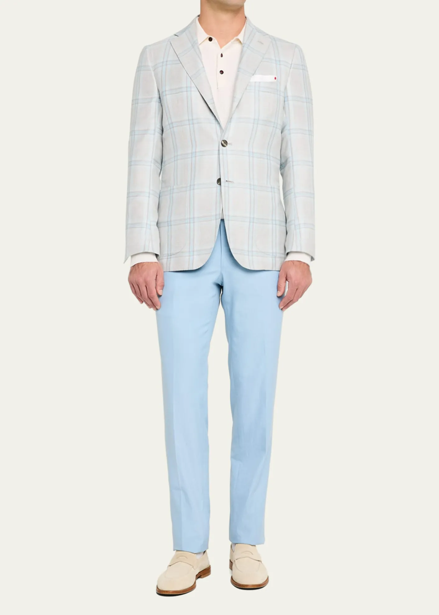 KitonMen's Flat-Front Twill Pants