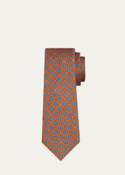 KitonMen's Floral Medallion 7-Fold Silk Tie
