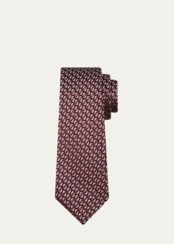 KitonMen's Geometric Jacquard Silk 7-Fold Tie