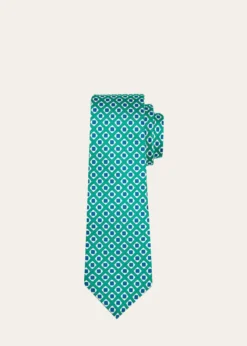 KitonMen's Geometric Square Silk 7-Fold Tie