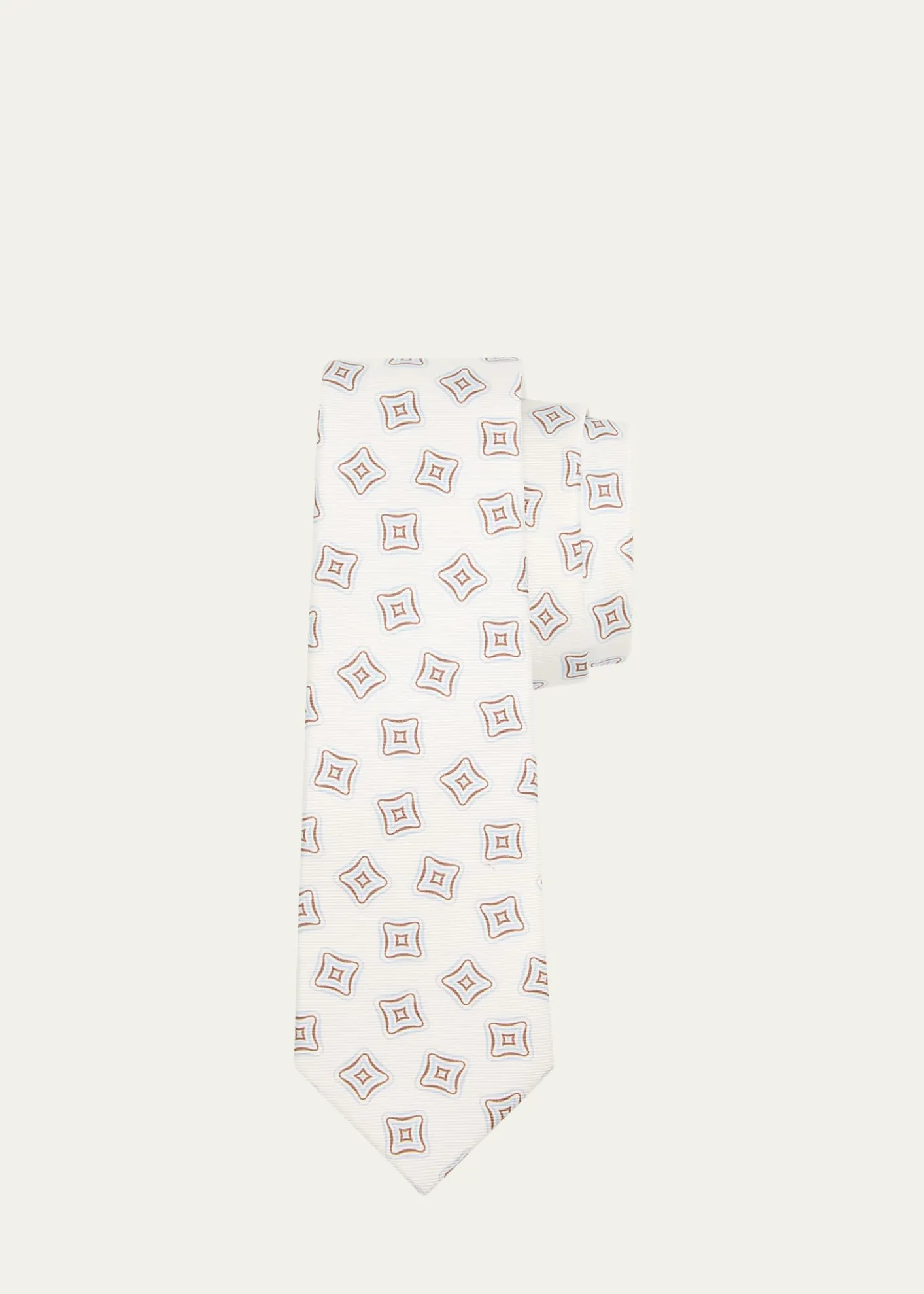 KitonMen's Geometric Square Silk 7-Fold Tie