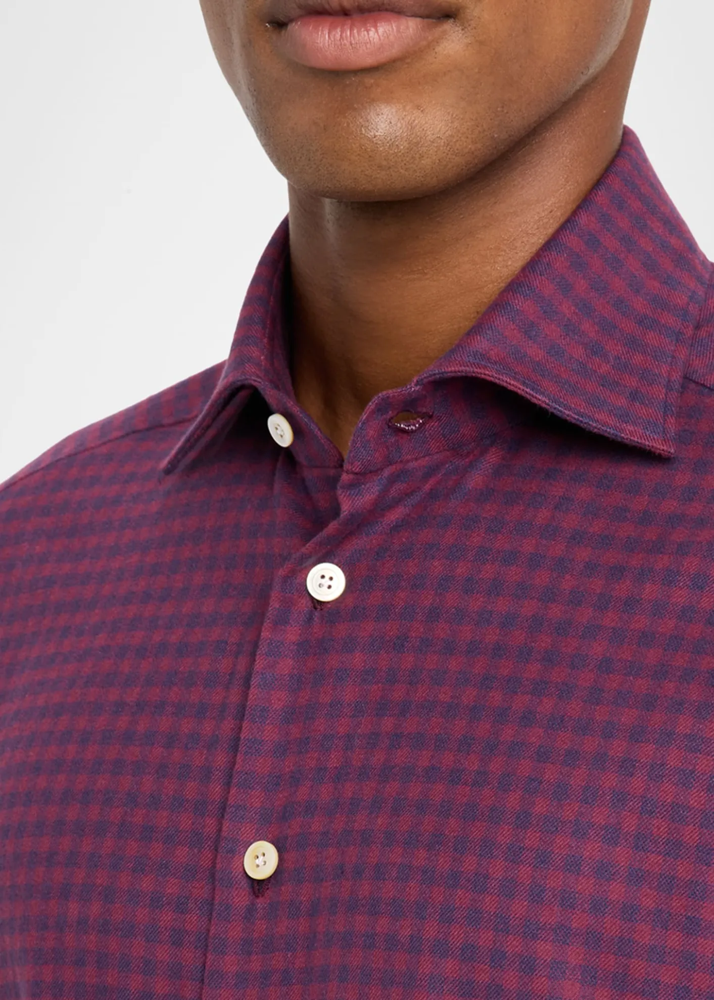 KitonMen's Gingham Cotton Sport Shirt