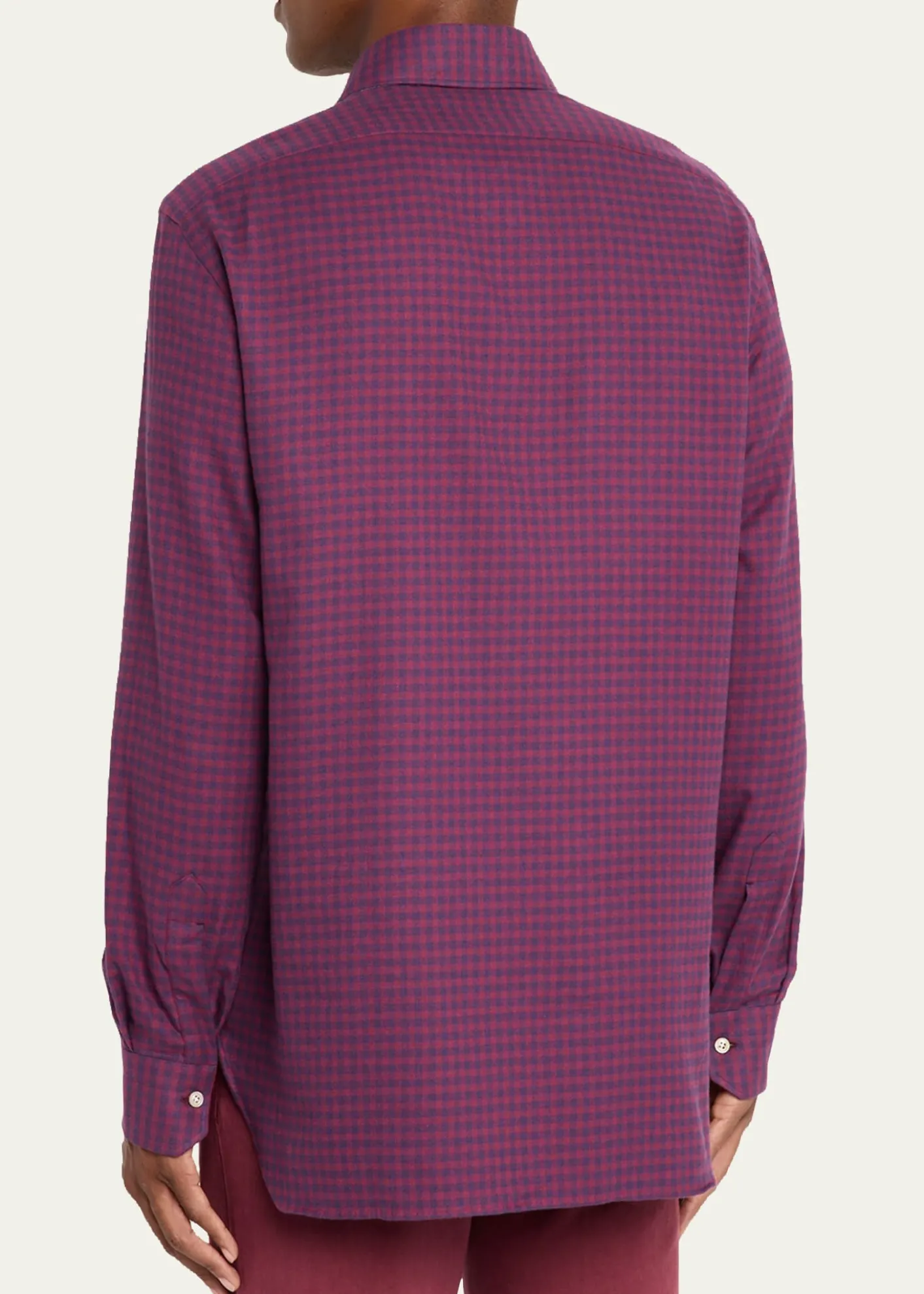 KitonMen's Gingham Cotton Sport Shirt