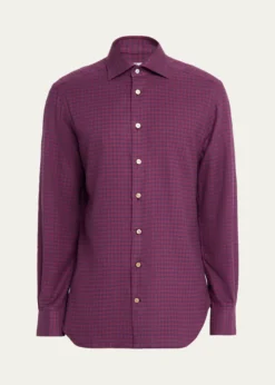 KitonMen's Gingham Cotton Sport Shirt