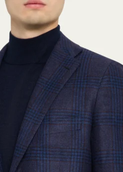 KitonMen's Glen Plaid Cashmere Sport Coat