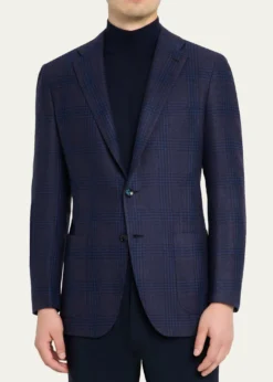 KitonMen's Glen Plaid Cashmere Sport Coat