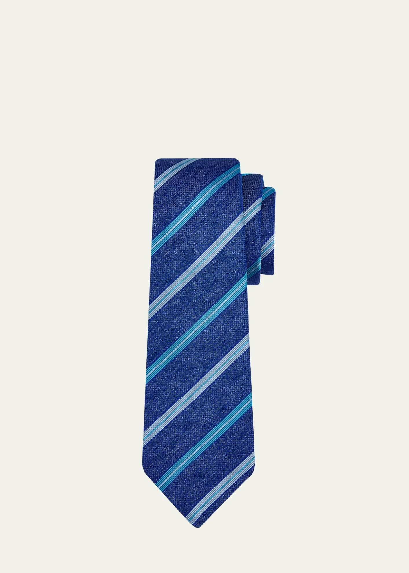 KitonMen's Jacquard Stripe Silk 7-Fold Tie
