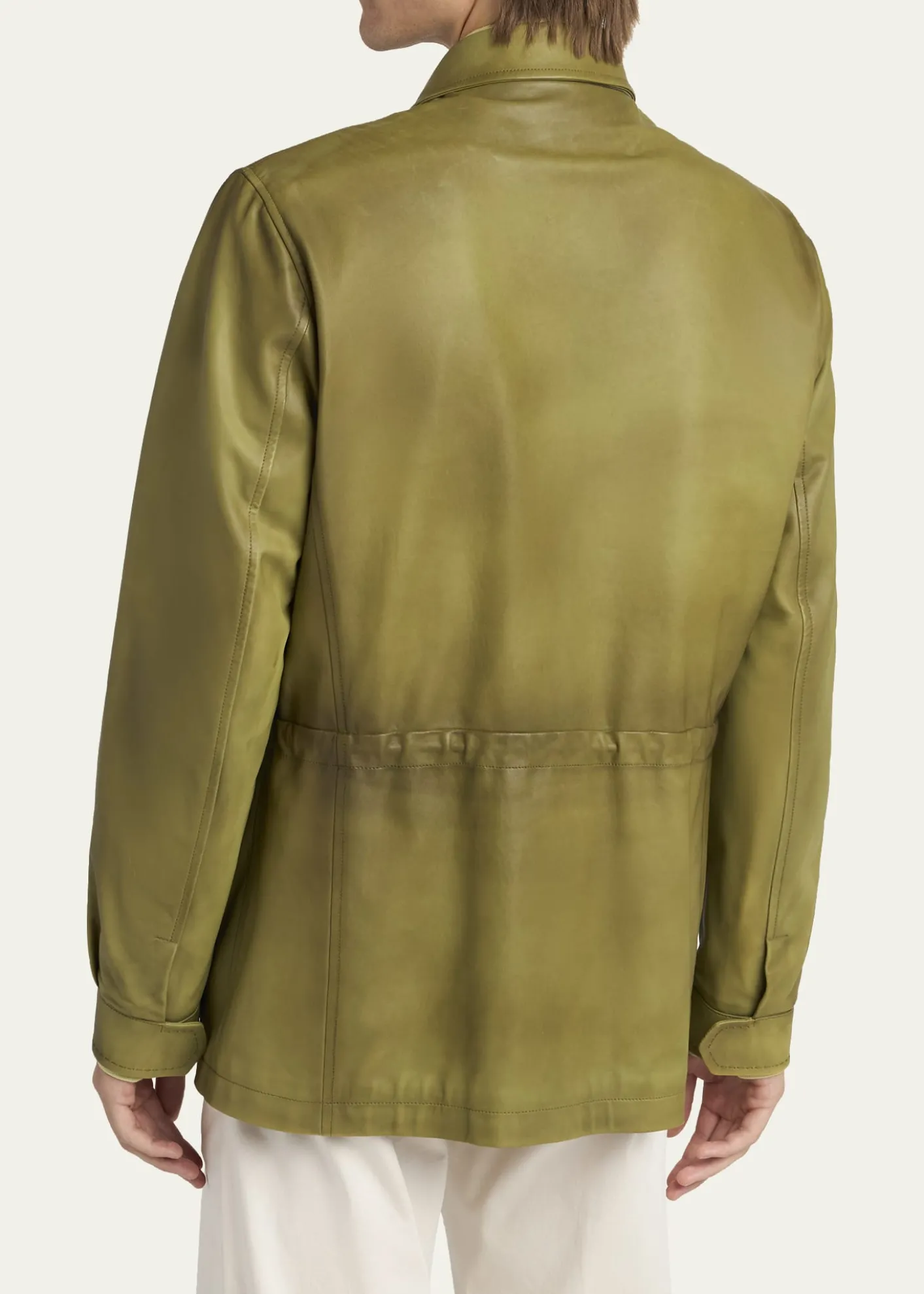 KitonMen's Leather Flap-Pocket Field Jacket