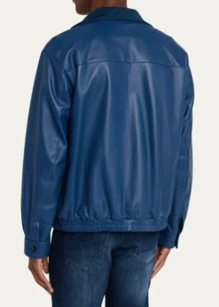 KitonMen's Leather Full-Zip Bomber Jacket