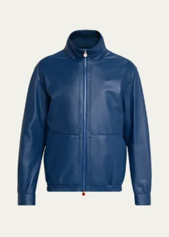 KitonMen's Leather Full-Zip Bomber Jacket