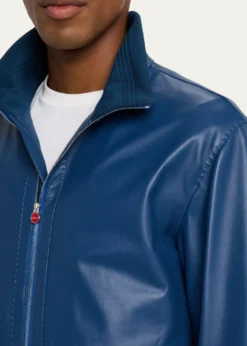 KitonMen's Leather Full-Zip Bomber Jacket
