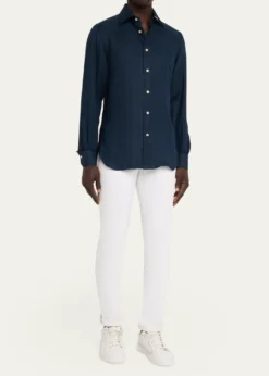 KitonMen's Linen Button-Down Shirt