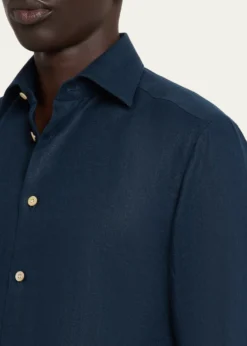 KitonMen's Linen Button-Down Shirt