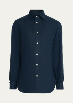 KitonMen's Linen Button-Down Shirt