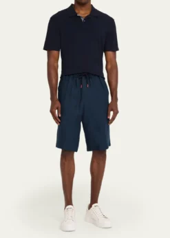 KitonMen's Linen Drawstring Shorts