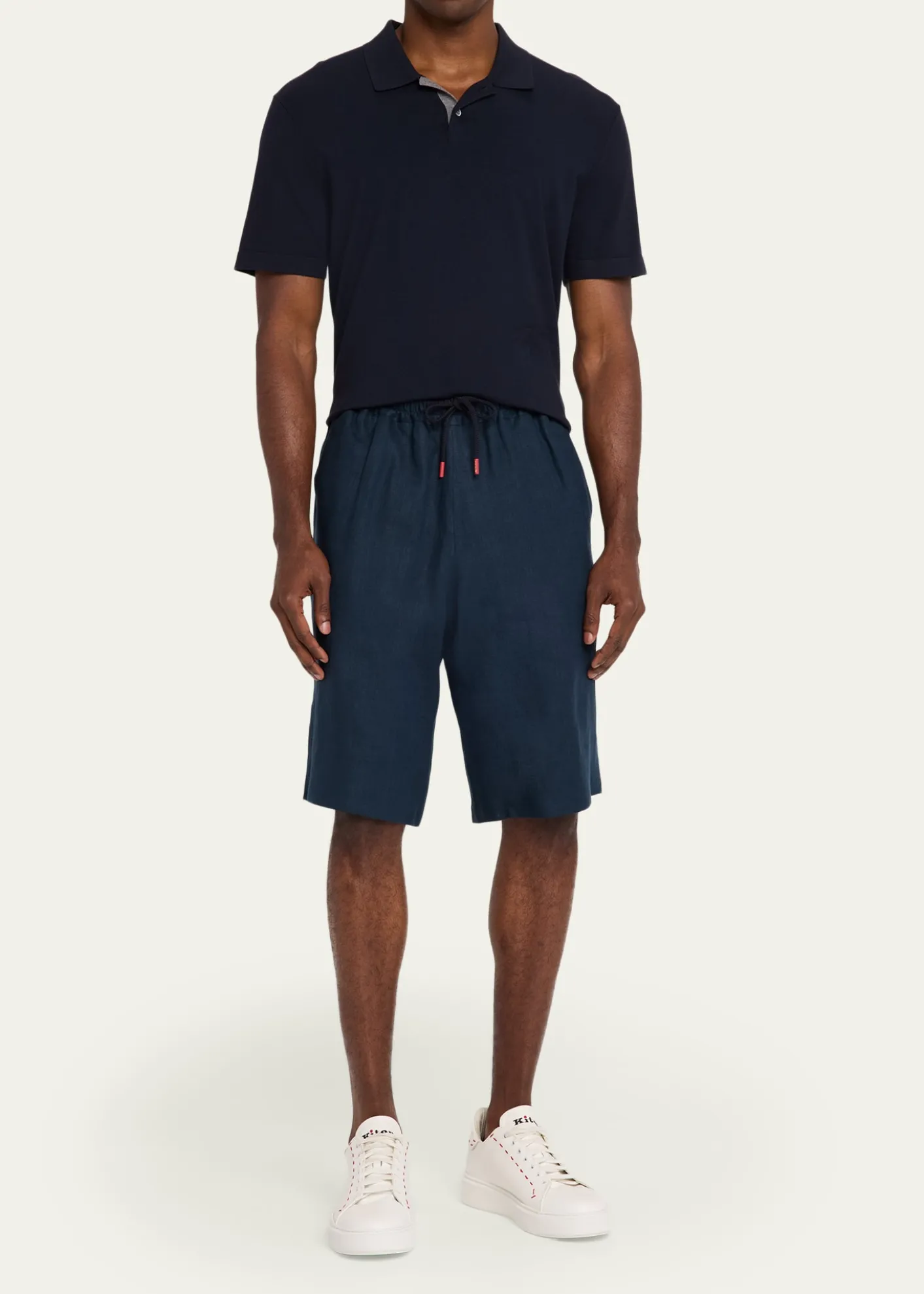 KitonMen's Linen Drawstring Shorts