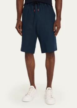 KitonMen's Linen Drawstring Shorts