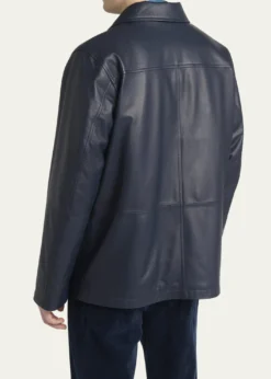 KitonMen's Loden Napa Leather Shirt Jacket