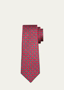 KitonMen's Medallion Silk 7-Fold Tie