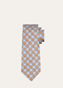 KitonMen's Medallion Silk 7-Fold Tie