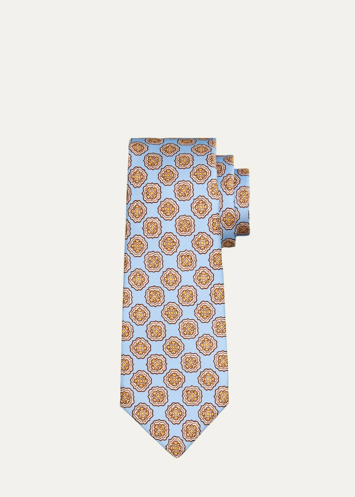 KitonMen's Medallion Silk 7-Fold Tie