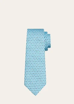 KitonMen's Micro-Geometric Silk 7-Fold Tie