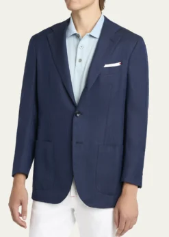 KitonMen's Micro-Herringbone Single-Breasted Sport Coat