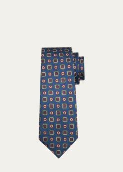 KitonMen's Multi-Medallion Silk 7-Fold Tie