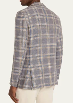 KitonMen's Plaid Cashmere and Linen Single-Breasted Sport Coat