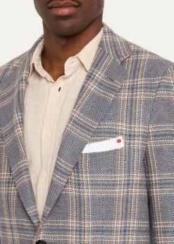 KitonMen's Plaid Cashmere and Linen Single-Breasted Sport Coat