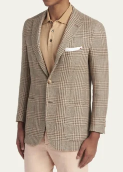 KitonMen's Prince of Wales Cashmere and Linen Sport Coat