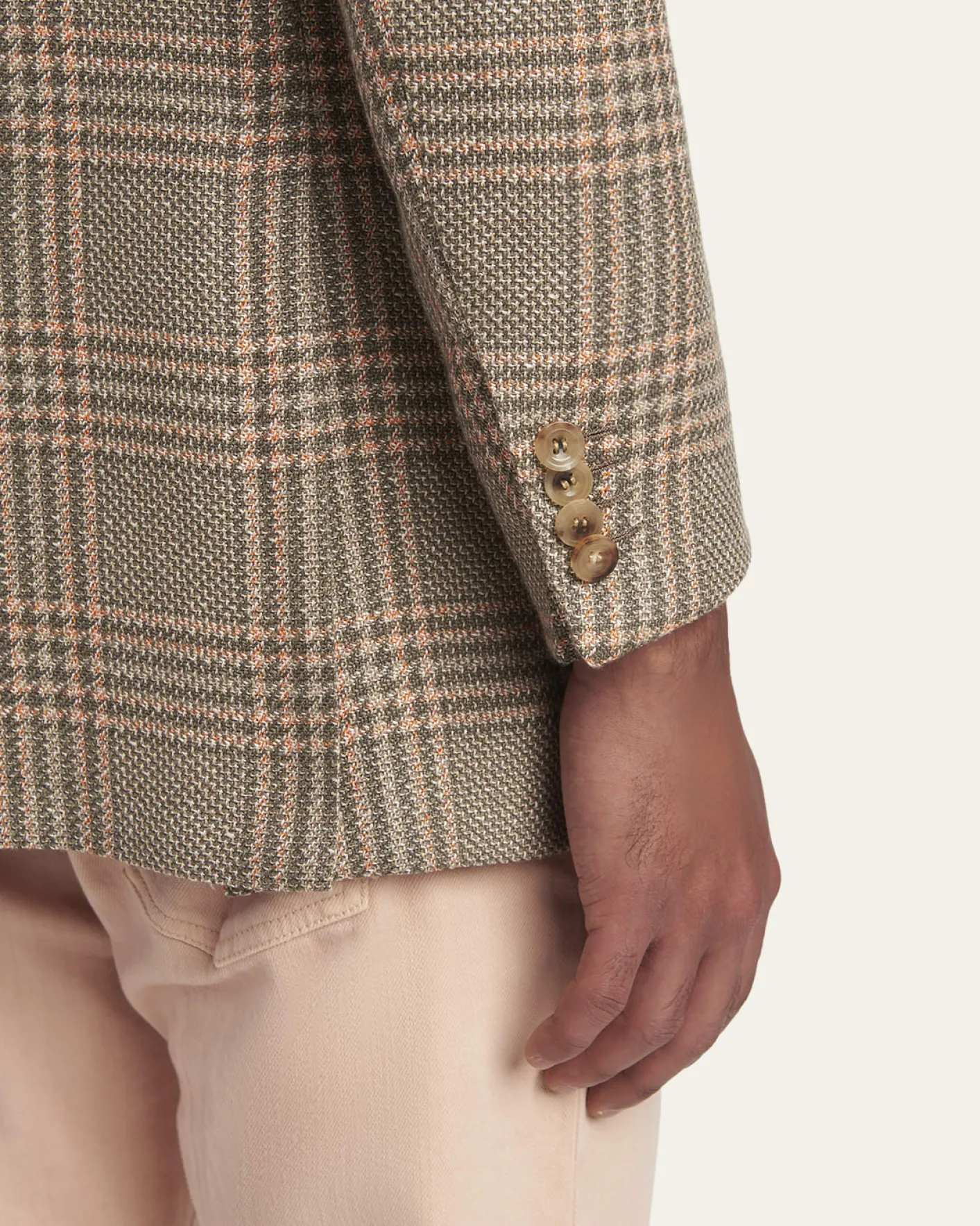 KitonMen's Prince of Wales Cashmere and Linen Sport Coat